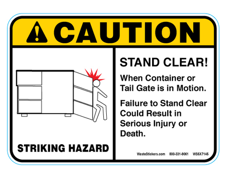 STRIKING HAZARD- Container Stickers - 5" x 7"
