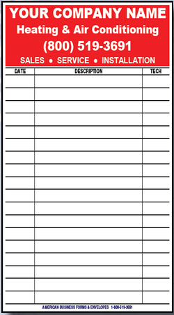 HVAC Service Label #02 - 4" x 6"