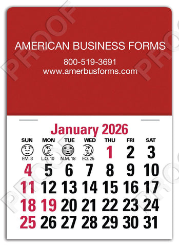 STICK UP CALENDAR 3in x 4in