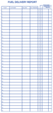 FUEL DELIVERY REPORT- CARDS  4 1/4 X 9 on Postcard Stock