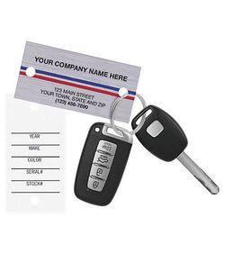 Auto Key Tags, Brushed Chrome (Blue and Red)      #1158