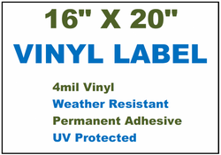Custom: Vinyl Labels - 16" x 20" (2 Colors)