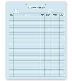 Appointments Necessary Forms, Two Hole Punch #20078