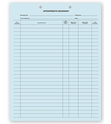 Appointments Necessary Forms, Two Hole Punch #20078