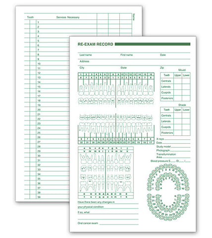 Dental Services Re Exam Records, Primary and Permanent Arch #4059