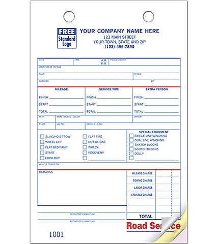 Road Service Register Form #613