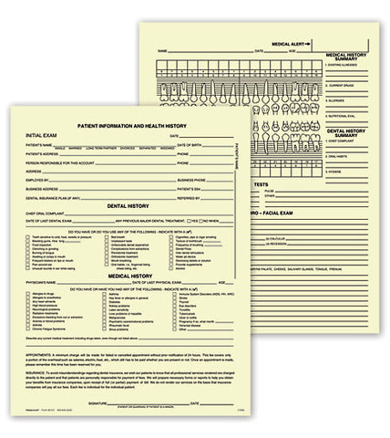 Dental Patient Record, Single Sheet #D101