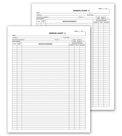 Dental Patient Record - Single Sheet #D102