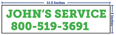 Custom Vinyl Labels - 11.5" x 3" (1 Color)