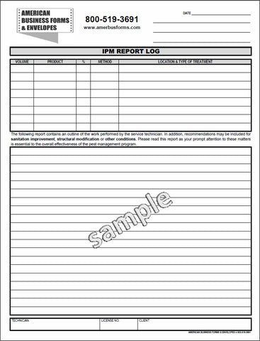 Pest IPM Report Log