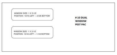 PestPac # 10  Dual Window Envelopes - Self Seal # 9912