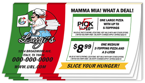 Pizza Box Toppers- with Adhesive Backer