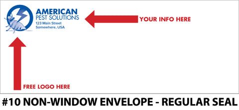 #10 Non-Window Pest Envelope - Moisten Seal