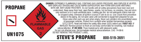 Propane Tank Label - 6" x 2"