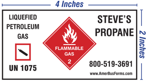 Propane Tank Label - 4" x 2"