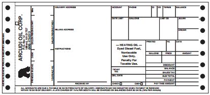 Terra Vista Solutions Fuel Ticket - Type N (Printed On Back)