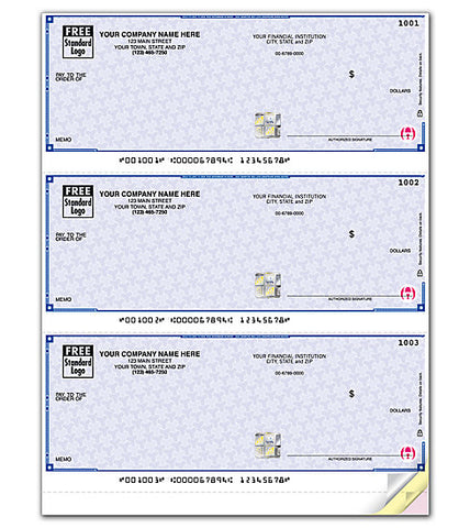 QuickBooks HIGH SECURITY Laser Checks 3/Page (without lines) SDLA105