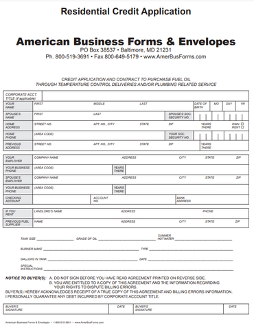 Credit Application (Template 01)