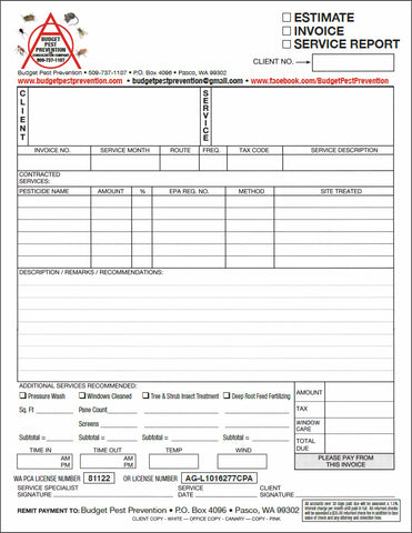 Pest Contract #6 - Residential Agreement