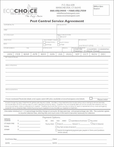 Pest Contract #8 - Service Agreement
