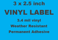 Vinyl Labels - FULL COLOR 3 X 2.5 "