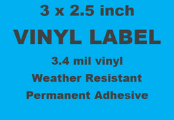 Vinyl Labels - FULL COLOR 3 X 2.5 "