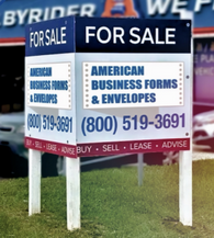 DIBOND V - SHAPED SIGNS- 2 SIGNS w 3 Posts INSTALLED