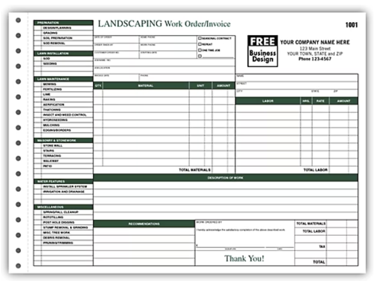 Landscape and Lawn Work Orders 6537 – American Business Forms & Envelopes