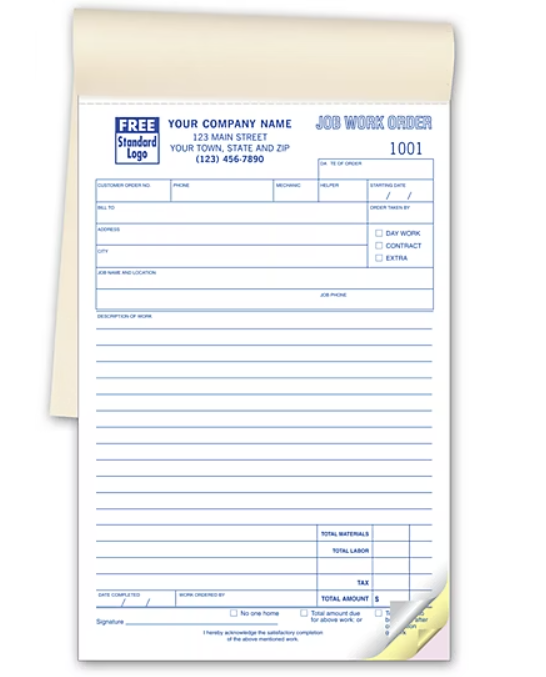 Work Order Form 6558 B in Books – American Business Forms & Envelopes
