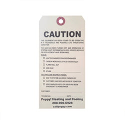 Caution Service Inspection Tag