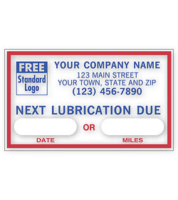 Static Cling Service Label - Next Lubrication Due    #1690B