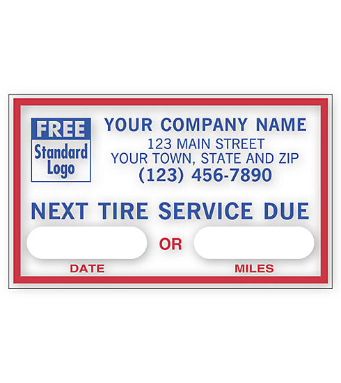 Static Cling Service Label - Next Tire Service Due    #1690E