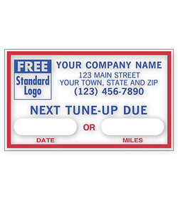 Static Cling Service Label - Next Tune-Up Due    #1690D