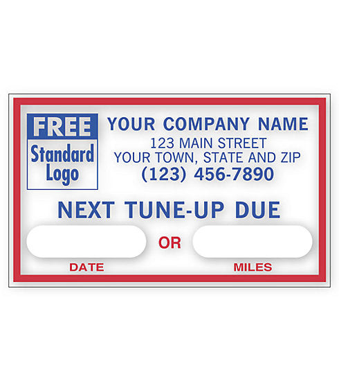 Static Cling Service Label - Next Tune-Up Due    #1690D