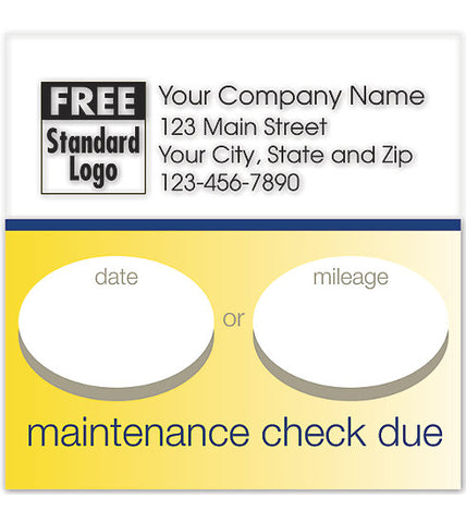 Static Cling Service Label w/ Gold Bottom Border      #58165