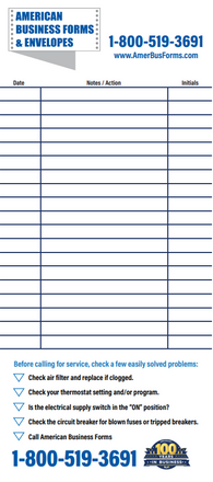 HVAC Service Label - 4" x 9"