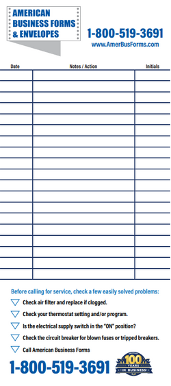 HVAC Service Label - 4" x 9"