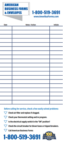 HVAC Service Label - 4" x 9"
