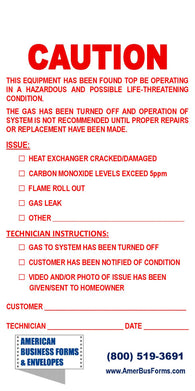 CAUTION TAG with Wire- Hang Tag