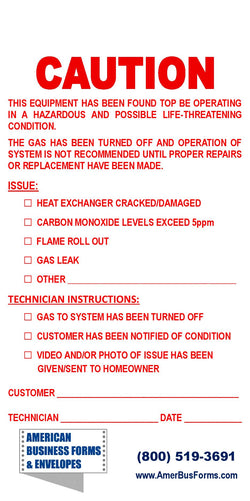 CAUTION TAG with Wire- Hang Tag