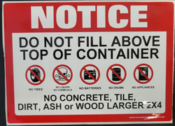 Stock: Danger Do Not Fill above Top of the Container  5" x 7"- ND-133210