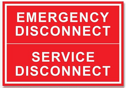 Electrical Labels  EMERGENCY DISCONNECT - 5 X 3 INCHES   Free Shipping