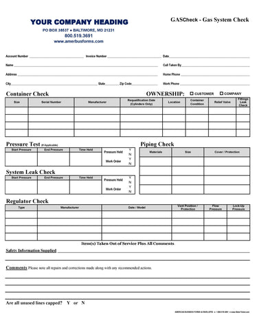 Gas Check Form - #5