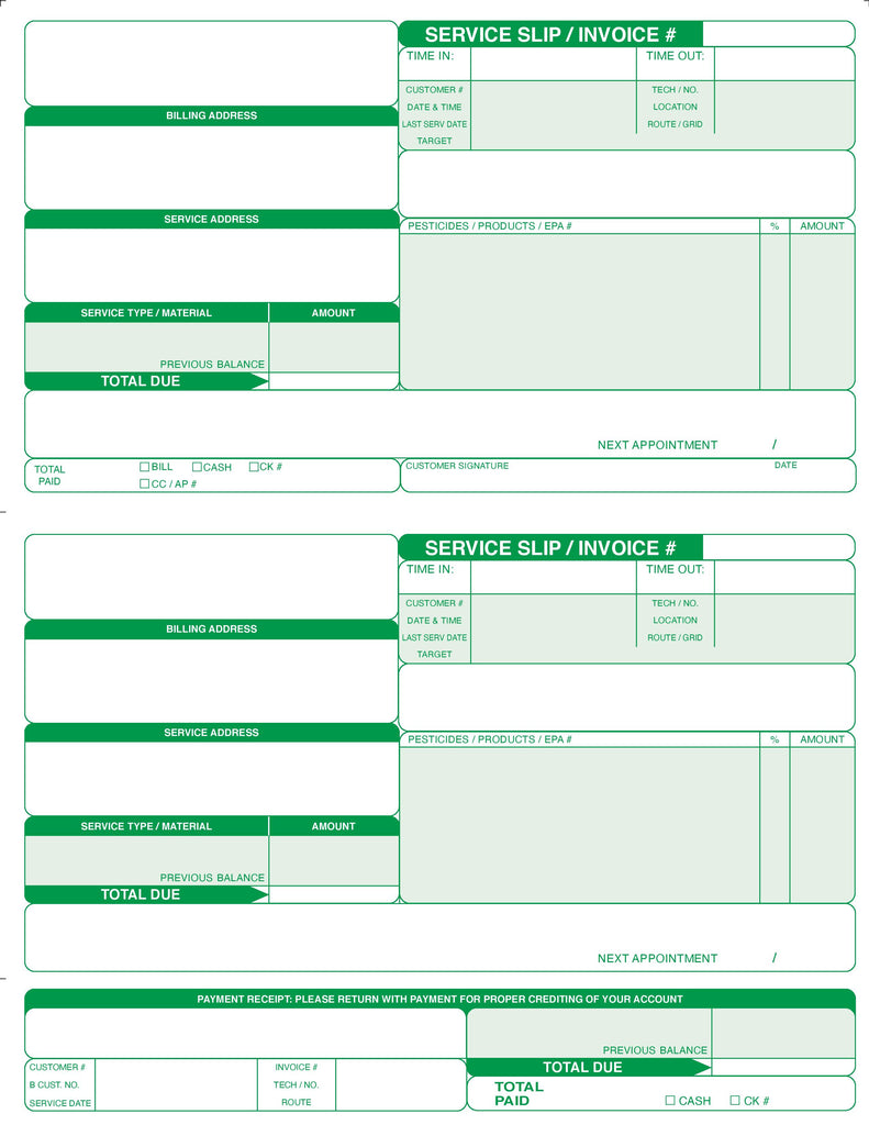 PestPac Service Slip / Invoice – American Business Forms & Envelopes