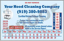 HOOD CLEANING Stickers (2 Colors) - 5" x 3"