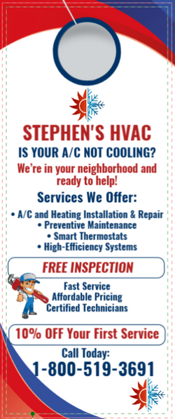 HVAC Door Hanger - Full Color - Template #19