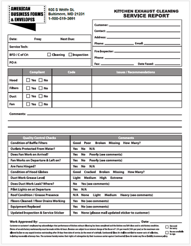 DUCT EXHAUST HOOD CLEANING INVOICES 3 Parts white/yellow/pink