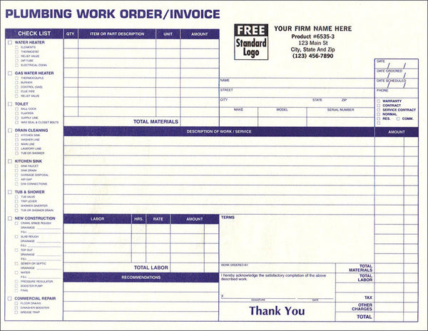 HVAC Work Order / Invoice #6535 – American Business Forms & Envelopes HVAC Work Order / Invoice #6535 – American Business Forms & Envelopes