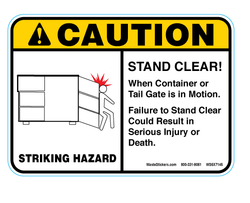 STRIKING HAZARD- Container Stickers - 5" x 7"