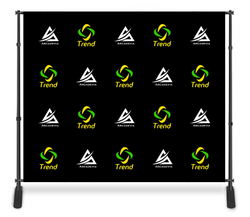 Step and Repeat Bracket System - 8'H x 10'W Step and Repeat Adjustable Aluminum Tube Frame - Black